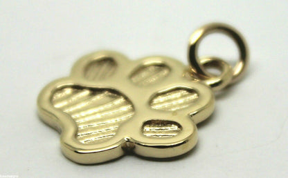 Small 9ct Yellow or Rose or White Gold Dog Animal PAW Pendant or Charm Shield