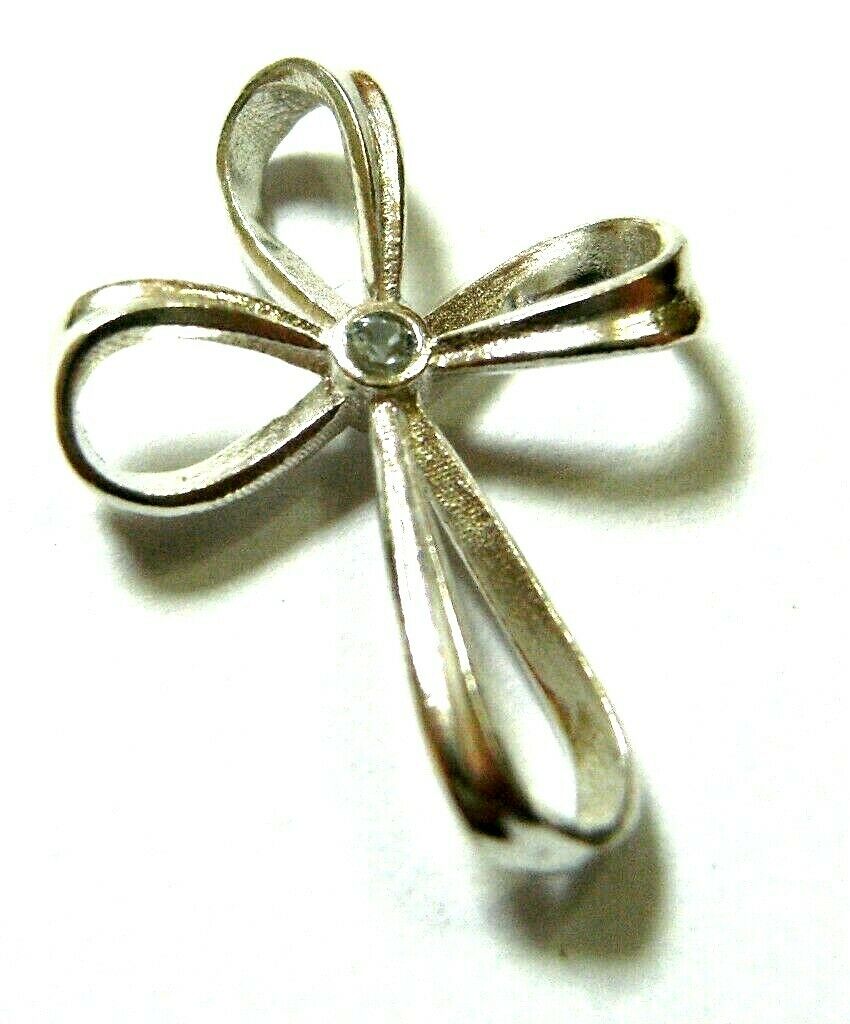 Kaedesigns, New Genuine Sterling Silver Cross White Sapphire Set Cross  Pendant