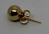 Genuine 18ct Yellow Gold One Only 6mm Stud Ball Earring
