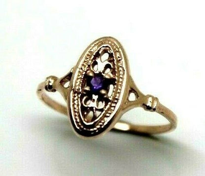 Kaedesigns New Genuine 9ct Yellow, Rose or White Gold Delicate Amethyst Filigree Ring