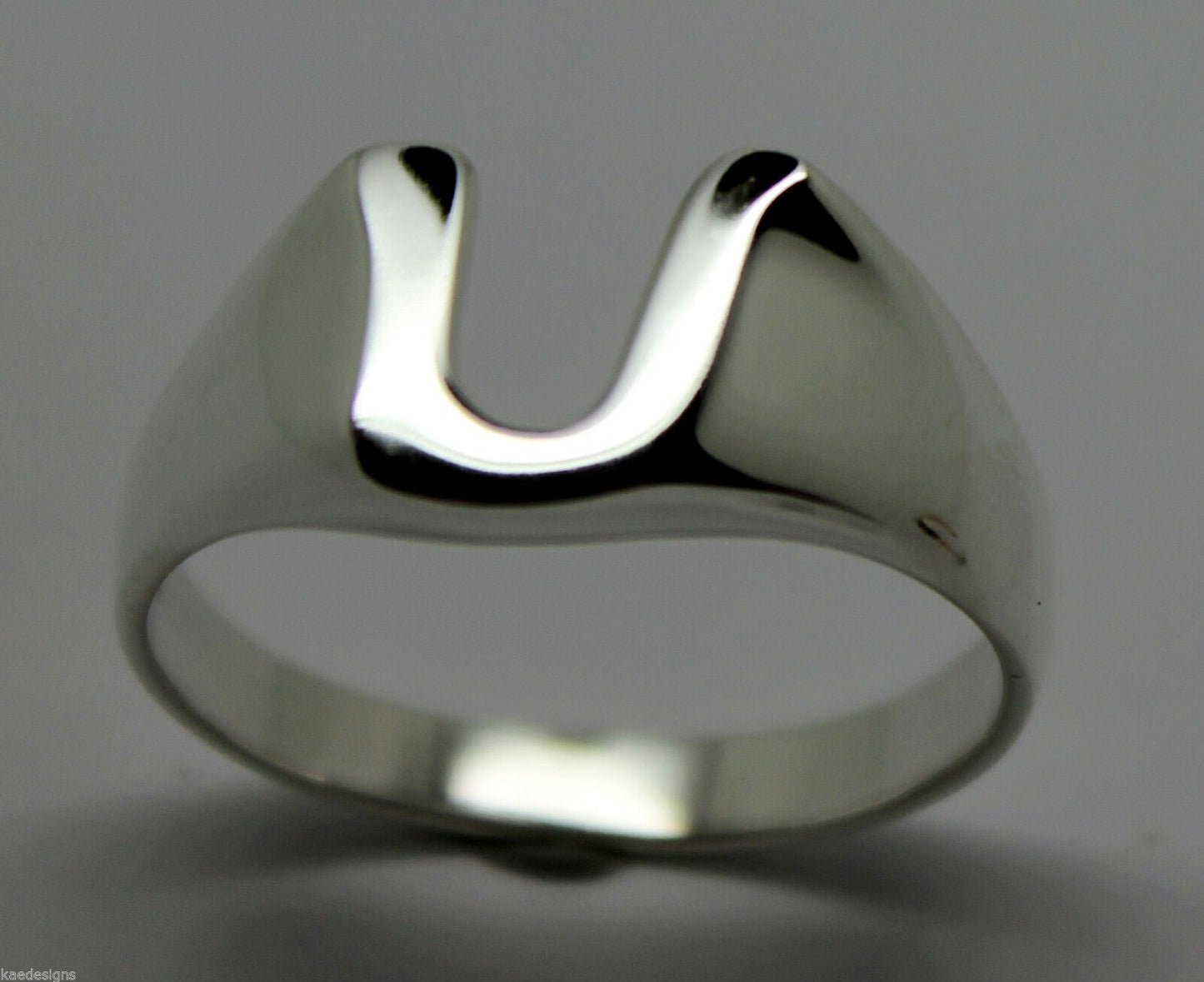 Kaedesigns, Genuine 9ct 9k Solid Yellow Or Rose Or White Gold 375 Large Initial Ring U