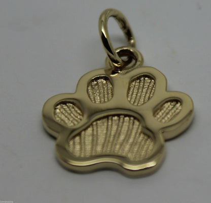 Small 9ct Yellow or Rose or White Gold Dog Animal PAW Pendant or Charm Shield