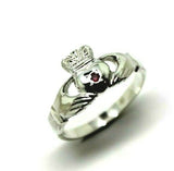 Kaedesigns New Sterling Silver 925 Ruby (Birthstone July) Claddagh Ring