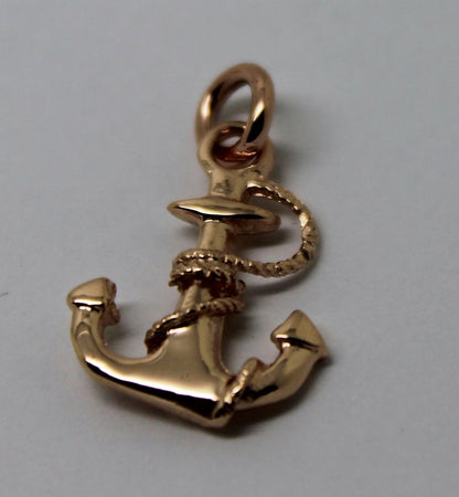 Kaedesigns, Genuine New 9ct 9kt Yellow, Rose or White Gold Solid Anchor Boat Pendant / Charm