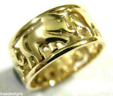 Kaedesigns, Solid 9ct 9k Yellow Or Rose Or White Gold Wide Solid Gold 375 Elephant Ring