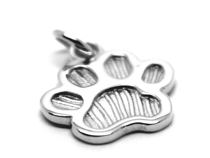 Small 9ct Yellow or Rose or White Gold Dog Animal PAW Pendant or Charm Shield