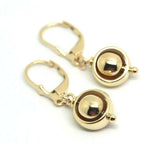 Genuine 9ct 9k Yellow, Rose or White Gold Spinning Belcher Ball Continental Hooks Drop Earrings