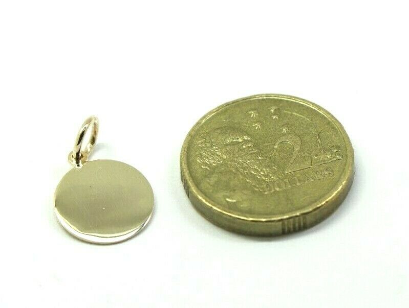 9ct 9k Genuine Solid Yellow, Rose or White Gold 12mm disc round circle pendant