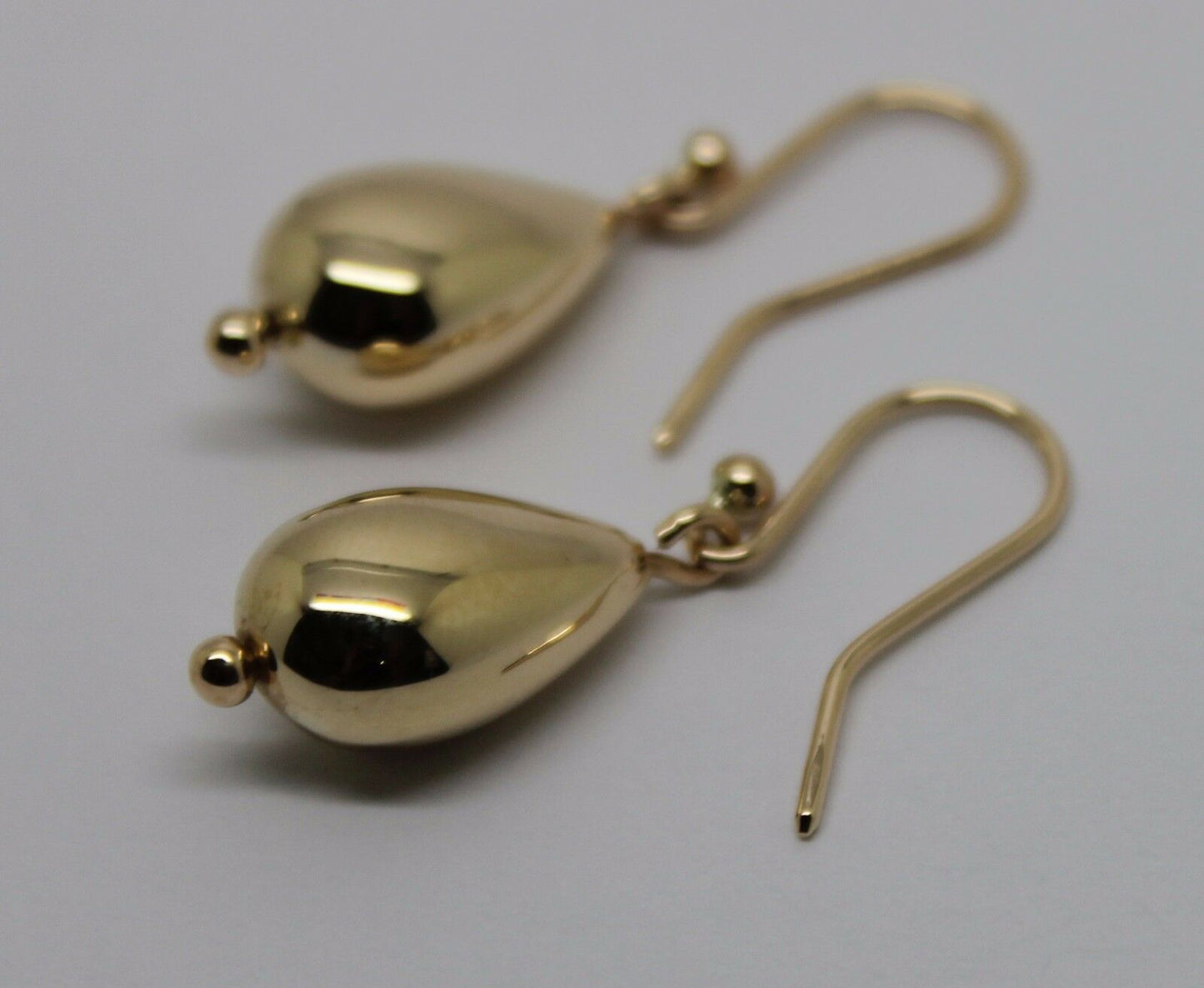 Genuine 9ct 9kt Solid Yellow, Rose or White Gold Tear Drop Teardrop Hook Earrings