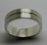 Genuine Solid Sterling Silver 925 Brushed Wedding Band Ring Hallmarked 925