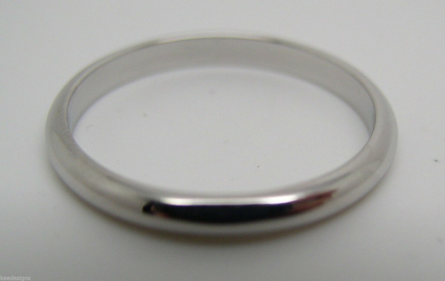 SIze O New Genuine 18ct 18k White Gold Full Solid 2.6mm Wedding Band Ring Hallmarked 750