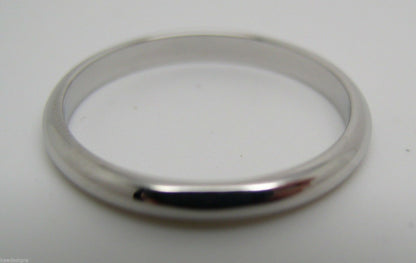 SIze O New Genuine 18ct 18k White Gold Full Solid 2.6mm Wedding Band Ring Hallmarked 750