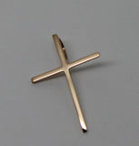 Genuine Solid Delicate 14ct 14K Yellow, Rose Or White Gold Thin Plain Cross Pendant