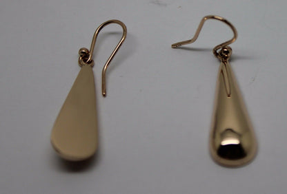 Kaedesigns Genuine 9ct 9kt Solid Yellow, Rose or White Gold Half Teardrop Hook Earrings