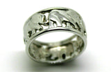 Kaedesigns, Solid 9ct 9k Yellow Or Rose Or White Gold Wide Solid Gold 375 Elephant Ring