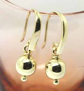 Kaedesigns New 9ct 9kt Yellow, Rose or White Gold 8mm Thick Hook Drop Ball Earrings