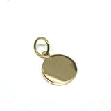 9ct 9k Genuine Solid Yellow, Rose or White Gold 12mm disc round circle pendant