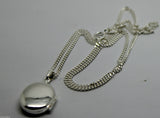 Sterling Silver Oval Locket Pendant 2 Photos & 55cm Silver Chain