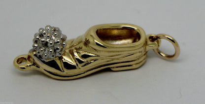 Kaedesigns Genuine Heavy 9Ct New Yellow & White Gold Solid Shoe Boot Pendant