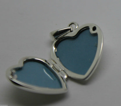 Genuine Sterling Silver Small Heart Locket Pendant With 2 Photos