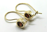 Genuine 9ct Yellow Gold Red Stone Solitaire Earrings *Free Express Post In Oz