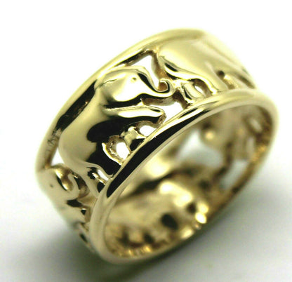 Kaedesigns, Solid 9ct 9k Yellow Or Rose Or White Gold Wide Solid Gold 375 Elephant Ring