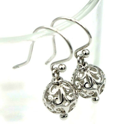 Kaedesigns, Genuine 9ct Yellow, Rose or White Gold 10mm Euro Ball Drop Filigree Earrings