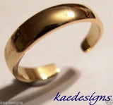 Kaedesigns New Genuine 9ct 9k Yellow, Rose or White Gold Plain Toe Ring