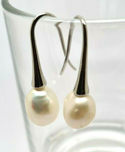 Genuine Sterling Silver Baroque Freshwater Pearl Ball Earrings