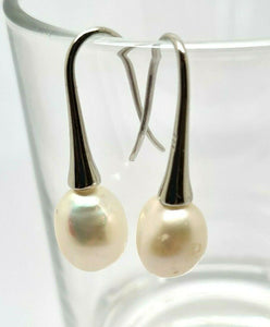 Genuine Sterling Silver Baroque Freshwater Pearl Ball Earrings *Free post