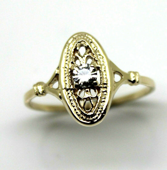 Kaedesigns New Genuine 9ct Yellow Gold Delicate White Sapphire Filigree Ring