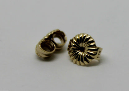 Kaedesigns,9ct Yellow Or White Gold Flower Earring Butterfly Backs 5.5mm Or 9mm