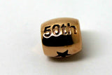 9ct Rose Gold 50th Birthday Anniversary Bead Charm Bracelet - Free Express Post