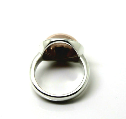 Genuine Large Sterling Silver 925 & 9ct Rose Gold 375 Half Ball Button Ring