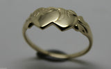 Size O Solid New 9ct 9Kt Yellow Gold Double Heart Signet Ring