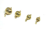 Genuine 9ct Yellow Gold 6mm, 7mm, 8mm, 10mm, 12mm Corrugated Ball Pearl Clasp