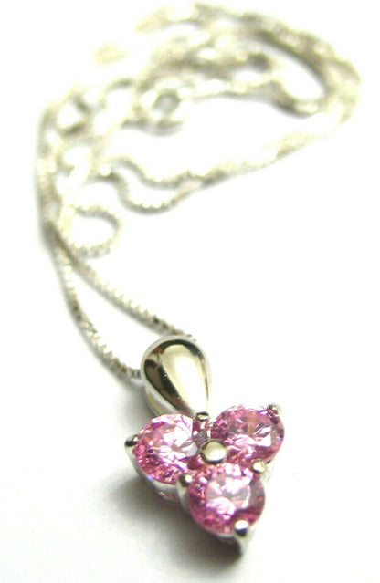 Sterling Silver 925 Pink Stone Pendant & Silver Chain