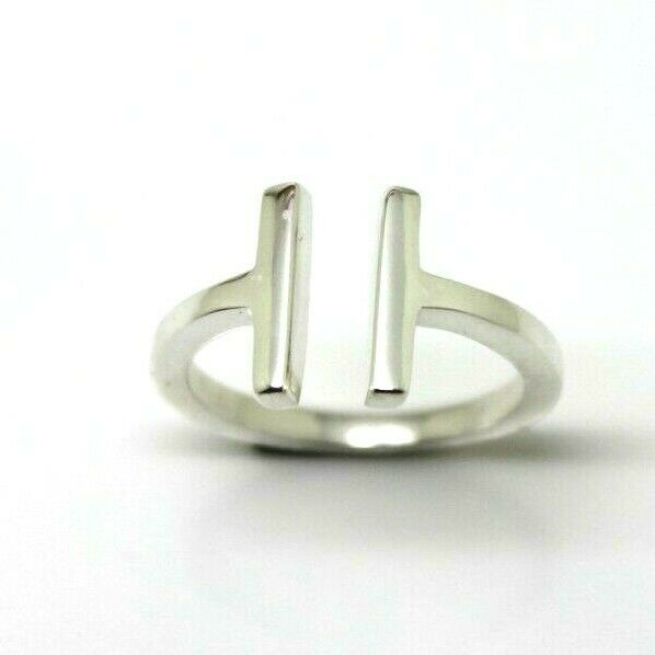 Genuine Size M Sterling Silver 925 Solid Bar Ring