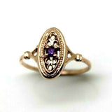 Kaedesigns New Genuine 9ct Yellow, Rose or White Gold Delicate Amethyst Filigree Ring
