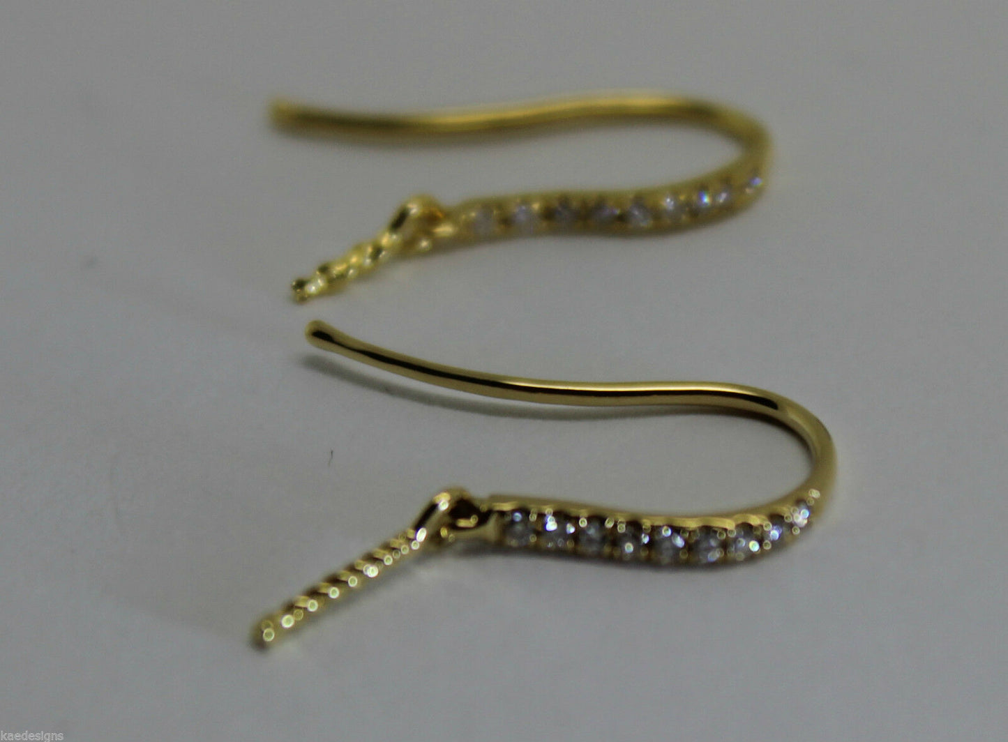 Kaedesigns, Genuine 18ct Yellow / Rose / White GOLD 18 x Diamond Earring Hooks