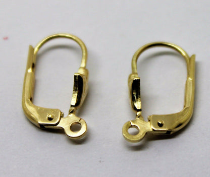 Genuine New 9ct Yellow Gold 375 14mm Continental Earclip Clip Hooks