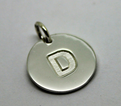 Kaedesigns, Genuine Solid Sterling Silver Initial Pendant - All Letter Available