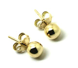New Genuine 18ct Yellow, Rose or White Gold 6mm Stud Ball Earring