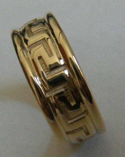 Size U Kaedesigns, Genuine Heavy 9ct 9kt Solid Yellow, Rose or White Gold Greek Key Band Ring