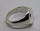 Genuine Size M New Solid Sterling Silver Oval Black Sapphire Signet Ring