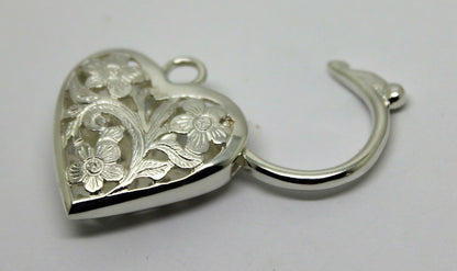 Kaedesigns New Sterling Silver Largest Heavy Large Heart Locket Padlock Filigree