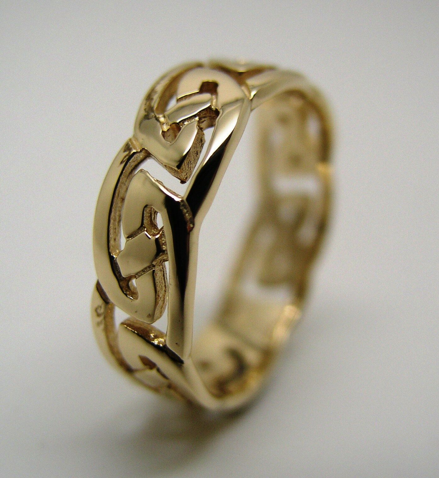 Kaedesigns, New Genuine Size N 9ct 9kt Full Solid Yellow, Rose or White Gold Celtic Weave Ring 274