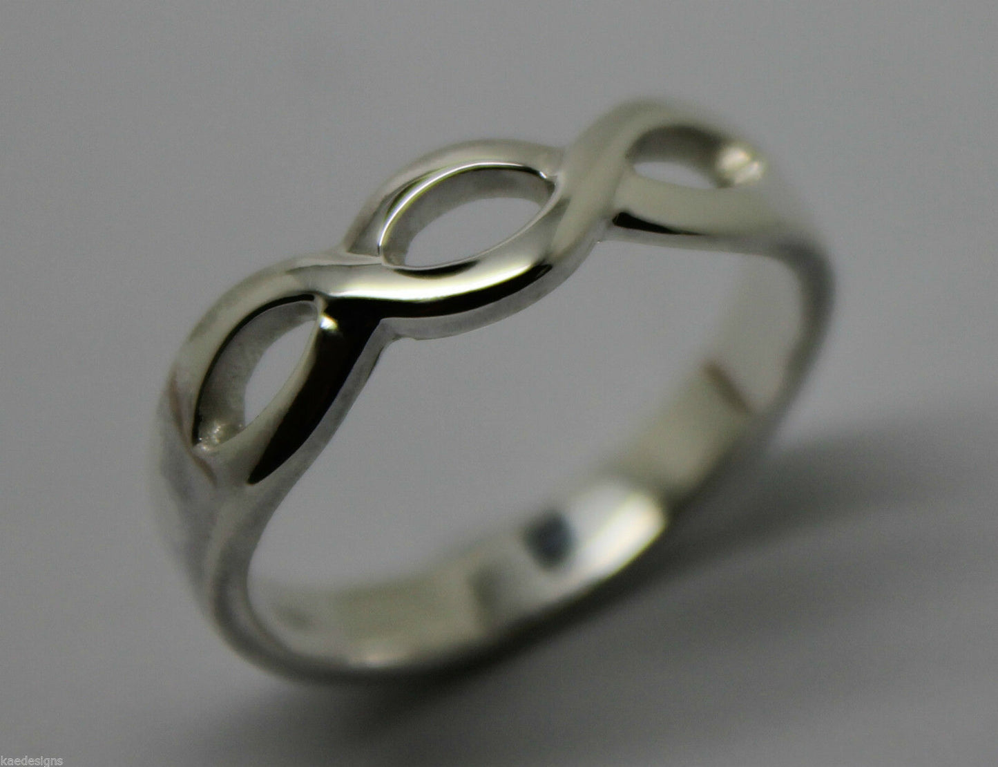 Genuine 9ct Yellow or Rose or White Gold or Sterling Silver Infinity Love Ring