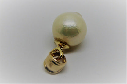 Genuine New 9ct Solid Yellow, Rose or Gold 12mm White Pearl Ball Pendant