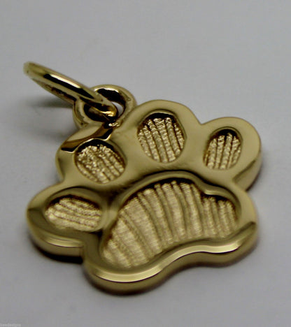 Small 9ct Yellow or Rose or White Gold Dog Animal PAW Pendant or Charm Shield